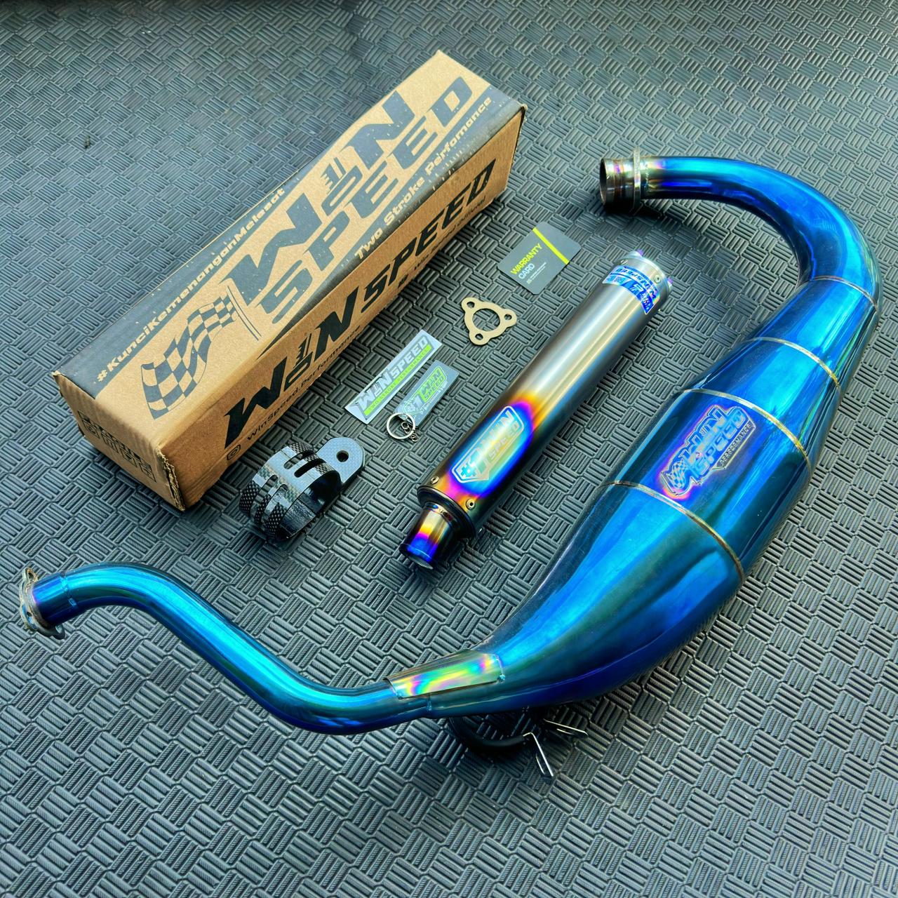 Fullsystem Silencers Full Titanium, Exhaust Chamber Standar/Cobra/Super Cobra, Stainless Press Full Blue , KR150, KRR150, KRR150ZX, Serpico - Image 3