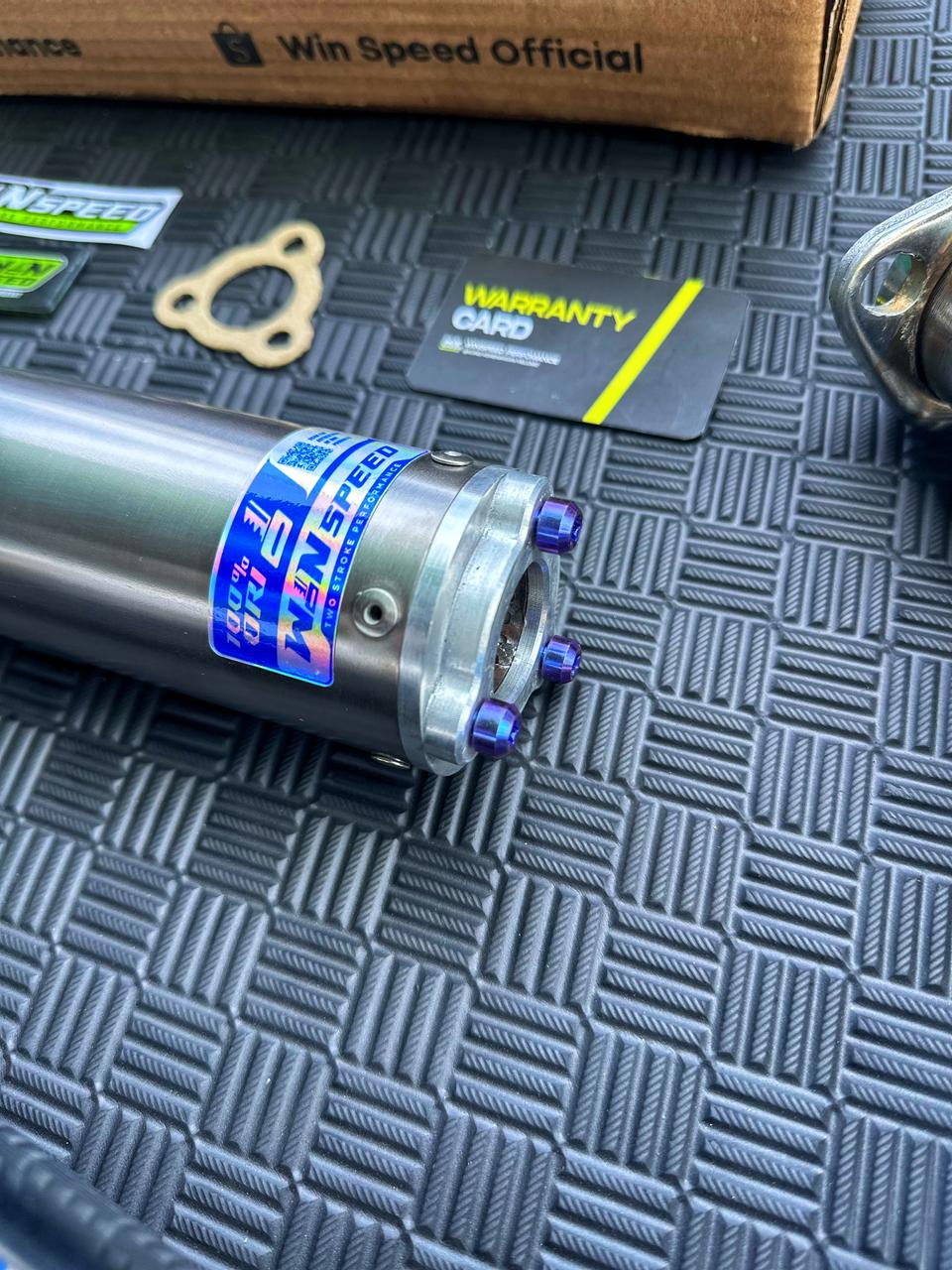 Fullsystem Silencers Full Titanium, Exhaust Chamber Standar/Cobra/Super Cobra, Stainless Press Half Blue , KR150, KRR150, KRR150ZX, Serpico - Image 4
