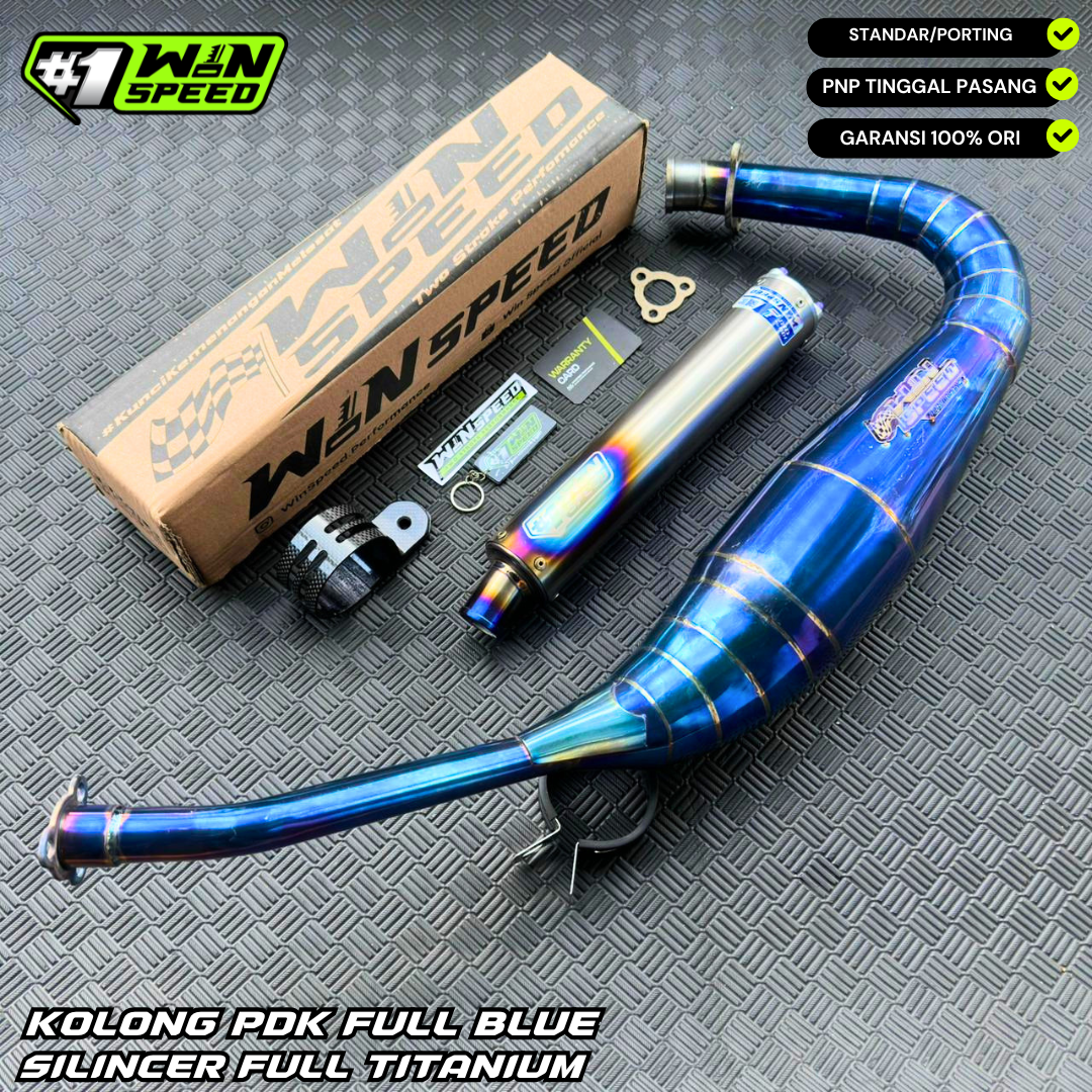 Fullsystem Silencer Full Titanium , Exhaust Chamber Stainless Full Blue PDK undercarriage model , YAMAHA RX KING | RXS | RX SERIES