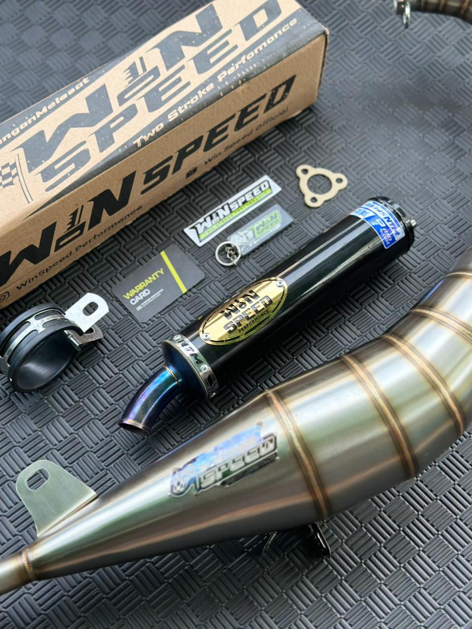 Fullsystem Silencer Almu Black Coating Logo Gold , Exhaust Chamber Stainless Model Lavida , YAMAHA RXZ | RZR - Image 3