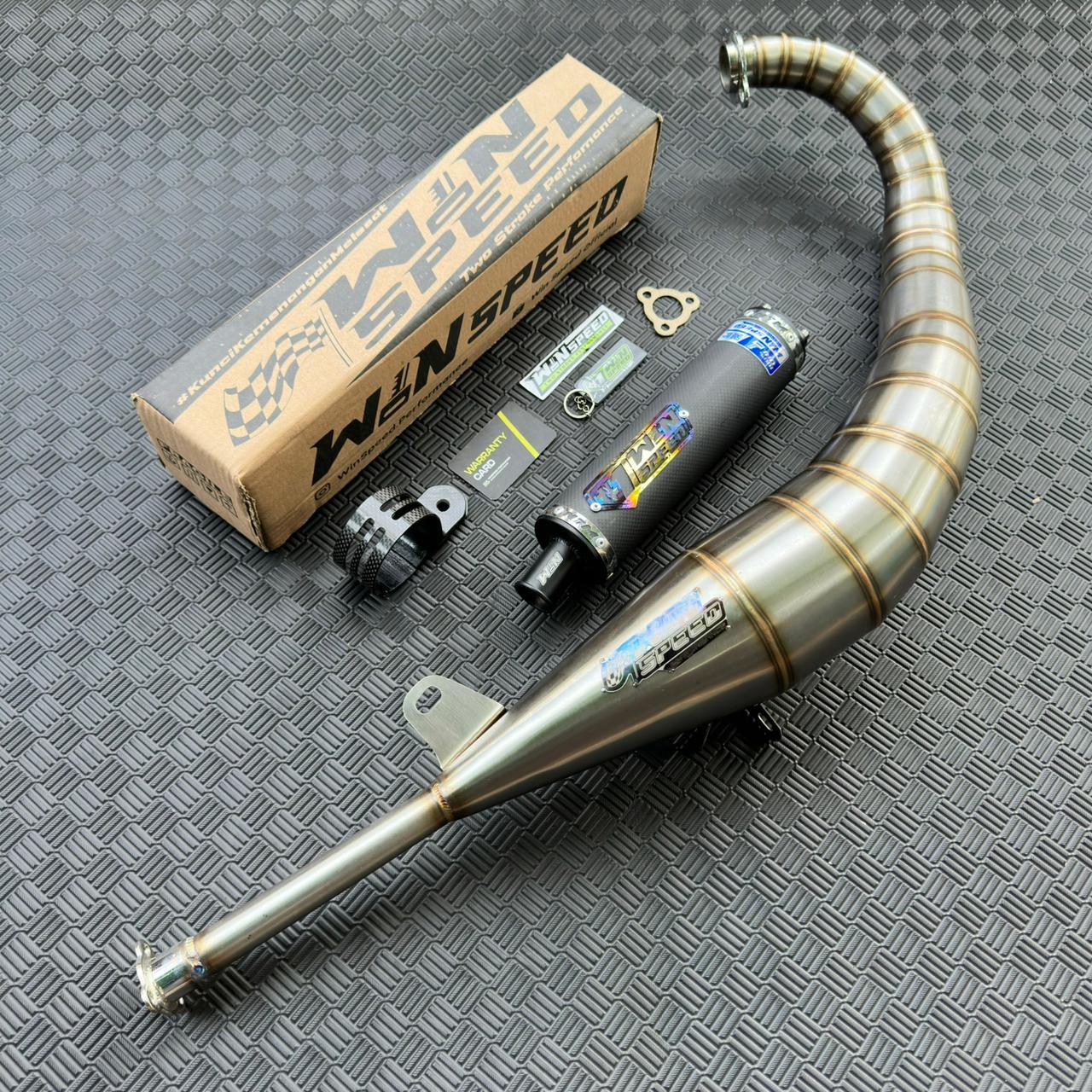 Fullsystem Silencer Carbon Plain Doff & Catur Glossy , Exhaust Chamber Stainless Model Lavida, YAMAHA RXZ | RZR - Image 4