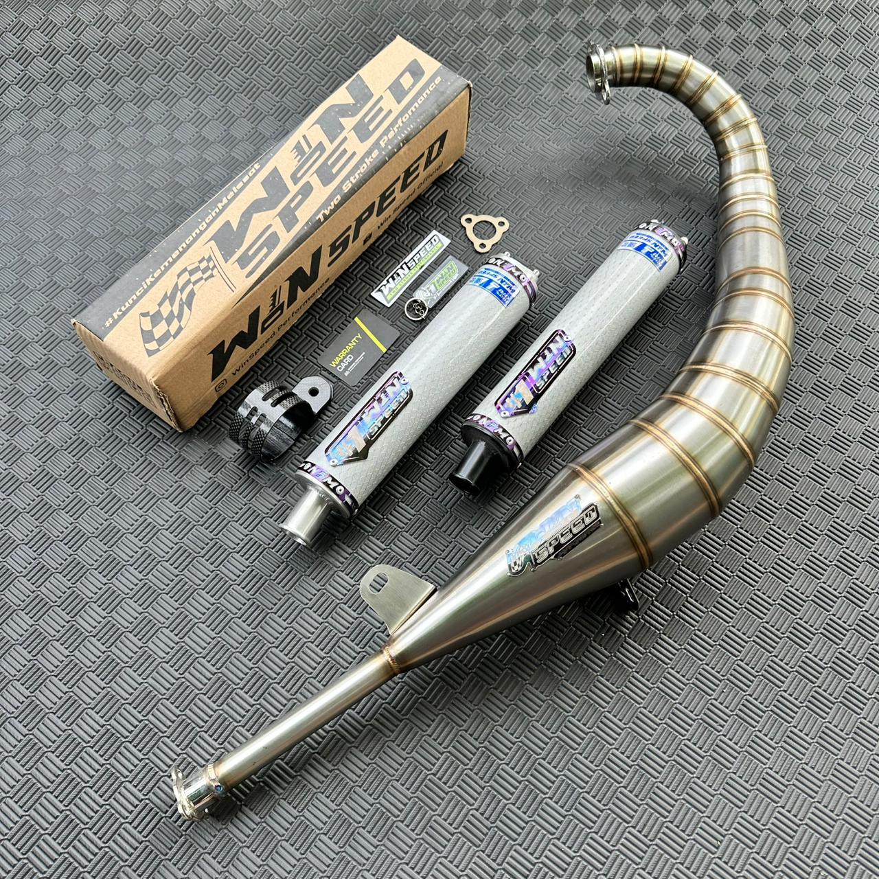 Fullsystem Silencer Carbon Hexagon Silver Texalium , Exhaust Chamber Stainless Model Lavida, YAMAHA RXZ | RZR - Image 2