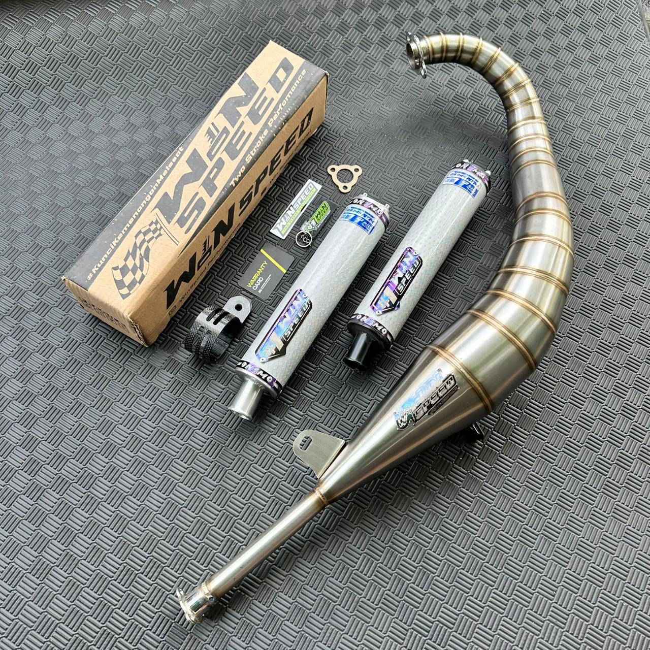 Fullsystem Silencer Carbon Hexagon Silver Texalium , Exhaust Chamber Stainless Model Lavida, YAMAHA RXZ | RZR - Image 3