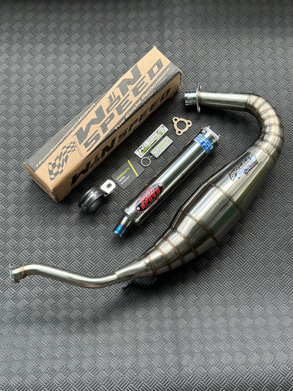 Fullsystem Silencers Stainlees Logo Red Muzzle Half Blue, Exhaust Chamber Semi Cobra, stainless steel worm welding , KR150, KRR150, KRR150ZX, Serpico - Image 2