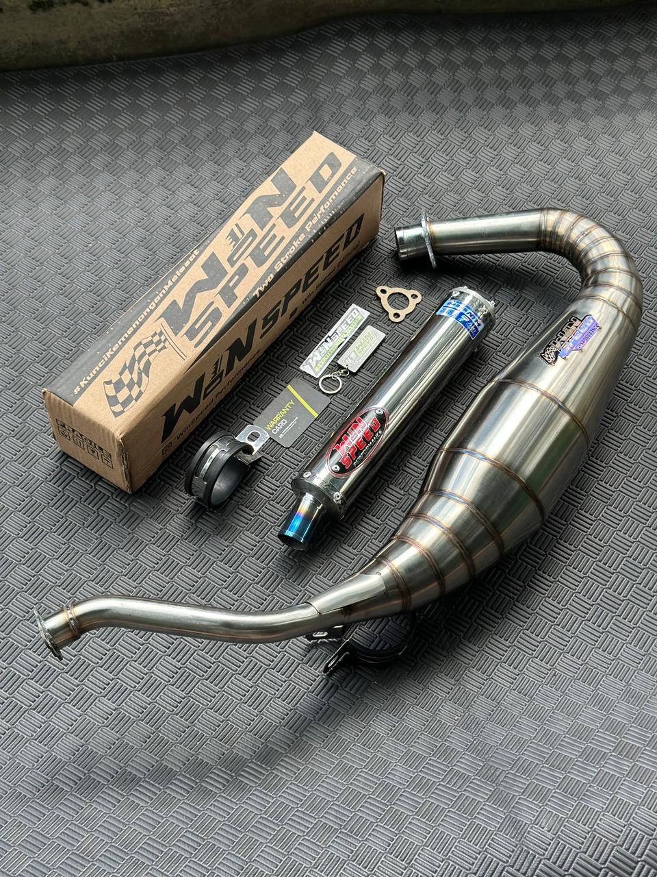 Fullsystem Silencers Stainlees Logo Red Muzzle Half Blue, Exhaust Chamber Semi Cobra, stainless steel worm welding , KR150, KRR150, KRR150ZX, Serpico - Image 3