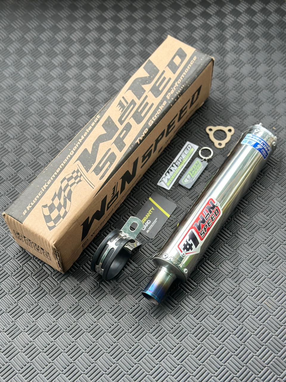 SILENCERS STAINLEES POLISHED LOGO RED MUZZLE STRAIGHT HALF BLUE ORIGINAL WINSPEED - Image 2