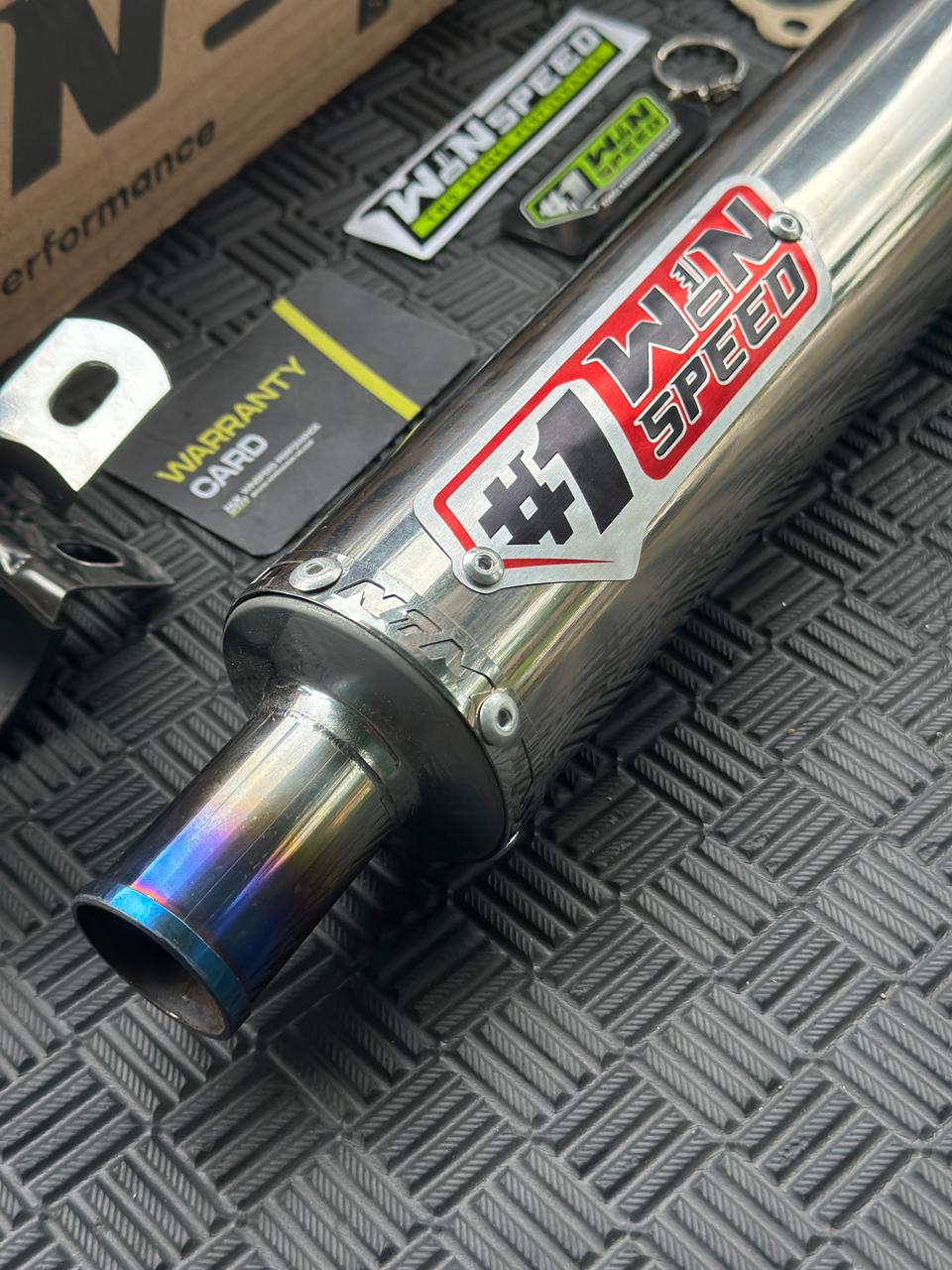 SILENCERS STAINLEES POLISHED LOGO RED MUZZLE STRAIGHT HALF BLUE ORIGINAL WINSPEED - Image 4