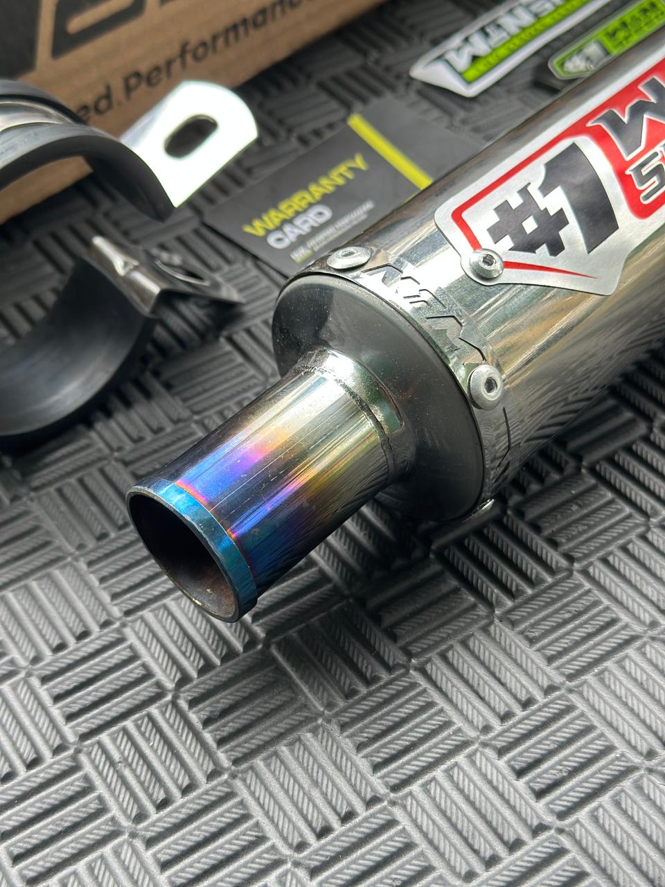 SILENCERS STAINLEES POLISHED LOGO RED MUZZLE STRAIGHT HALF BLUE ORIGINAL WINSPEED - Image 5