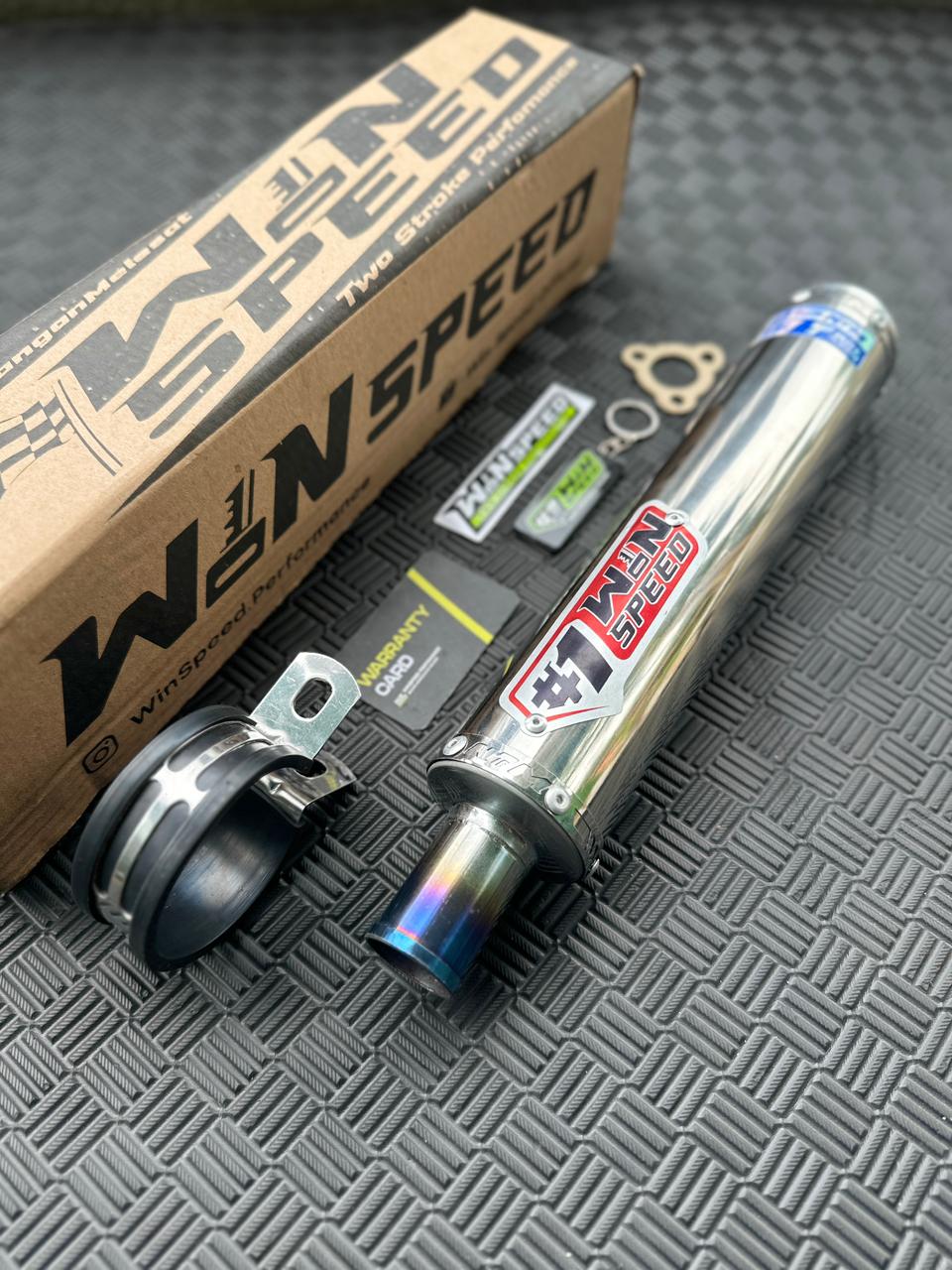 SILENCERS STAINLEES POLISHED LOGO RED MUZZLE STRAIGHT HALF BLUE ORIGINAL WINSPEED