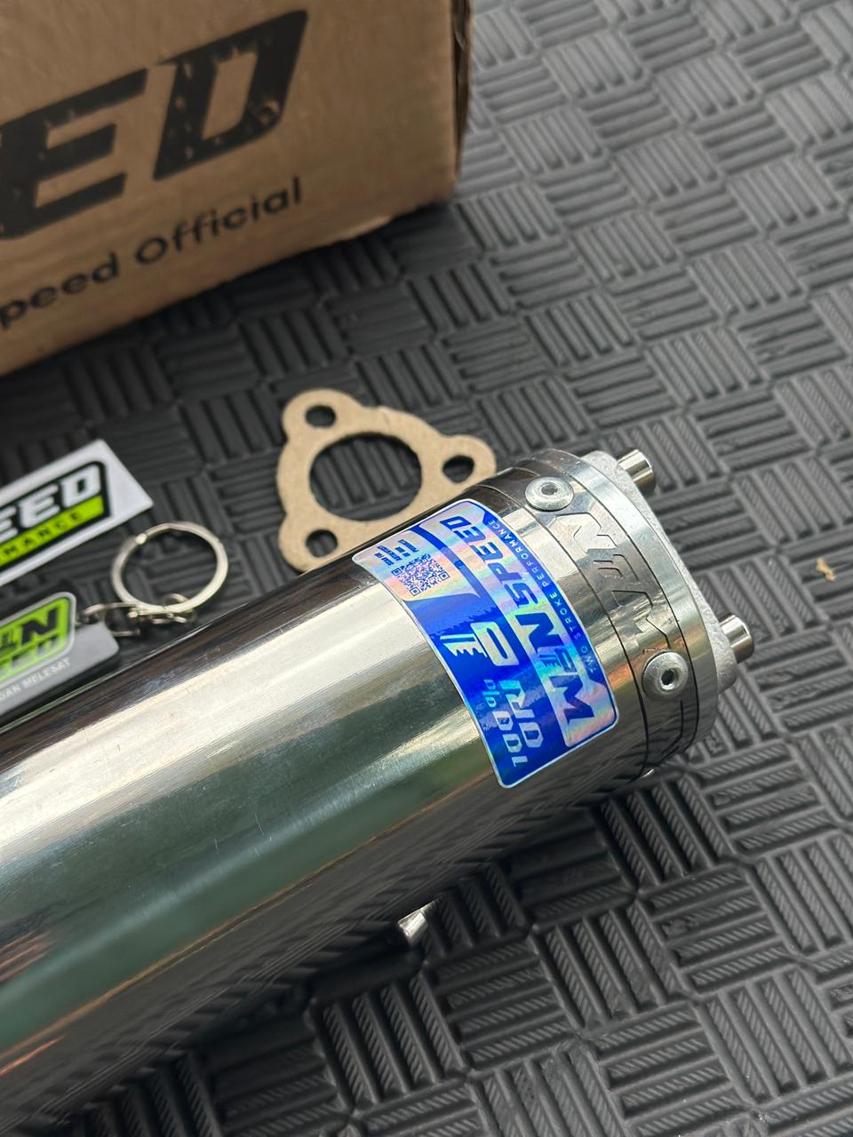 SILENCERS STAINLEES POLISHED LOGO RED MUZZLE STRAIGHT HALF BLUE ORIGINAL WINSPEED - Image 6