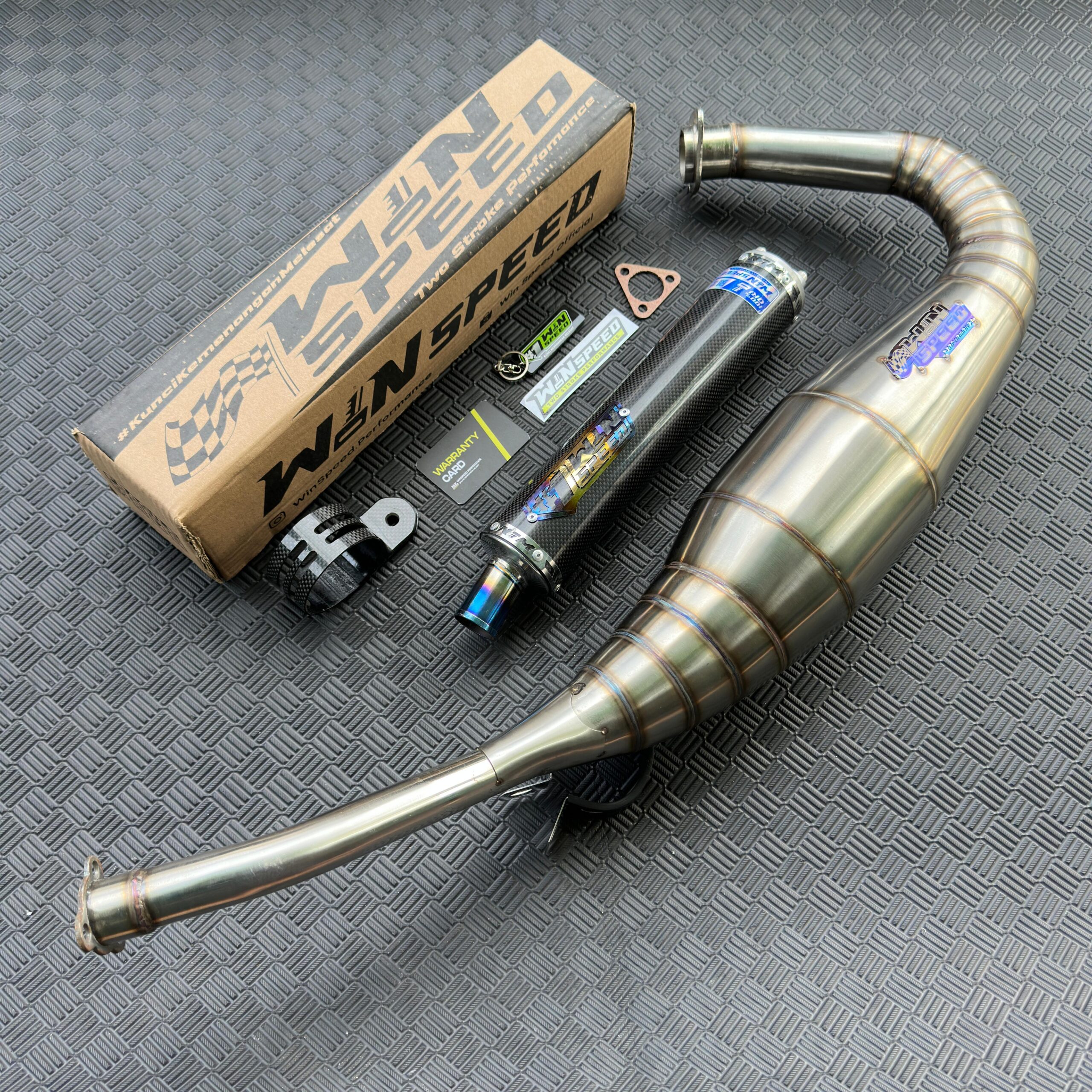 Fullsystem Silencers Carbon Plain Glossy , Exhaust Chamber Standar, stainless steel worm welding , KR150, KRR150, KRR150ZX, Serpico - Image 2