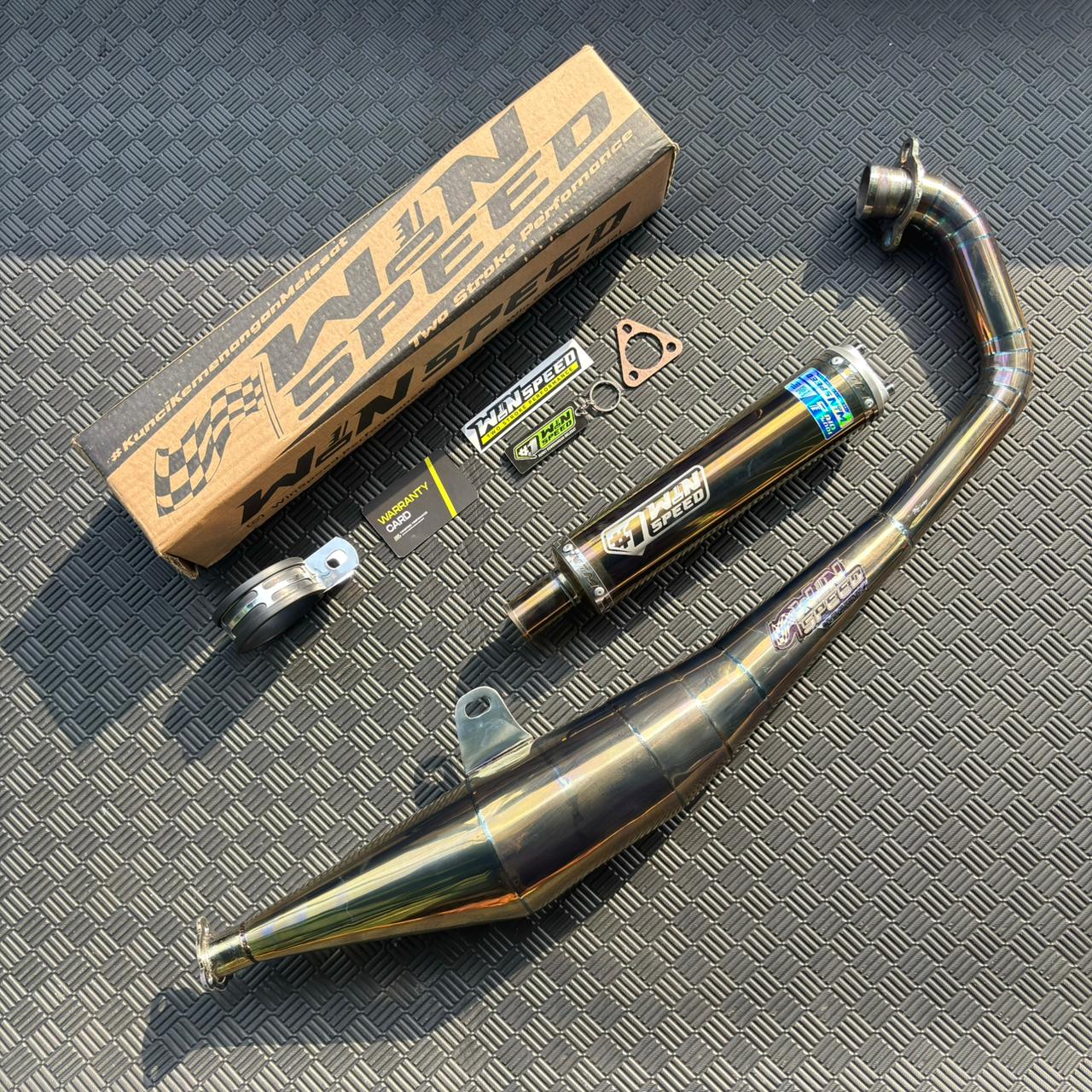 Fullsystem Silencer Carbon Plain Doff & Spreadtow, Exhaust Chamber Stainless undercarriage model , YAMAHA 125z,125zr - Image 3