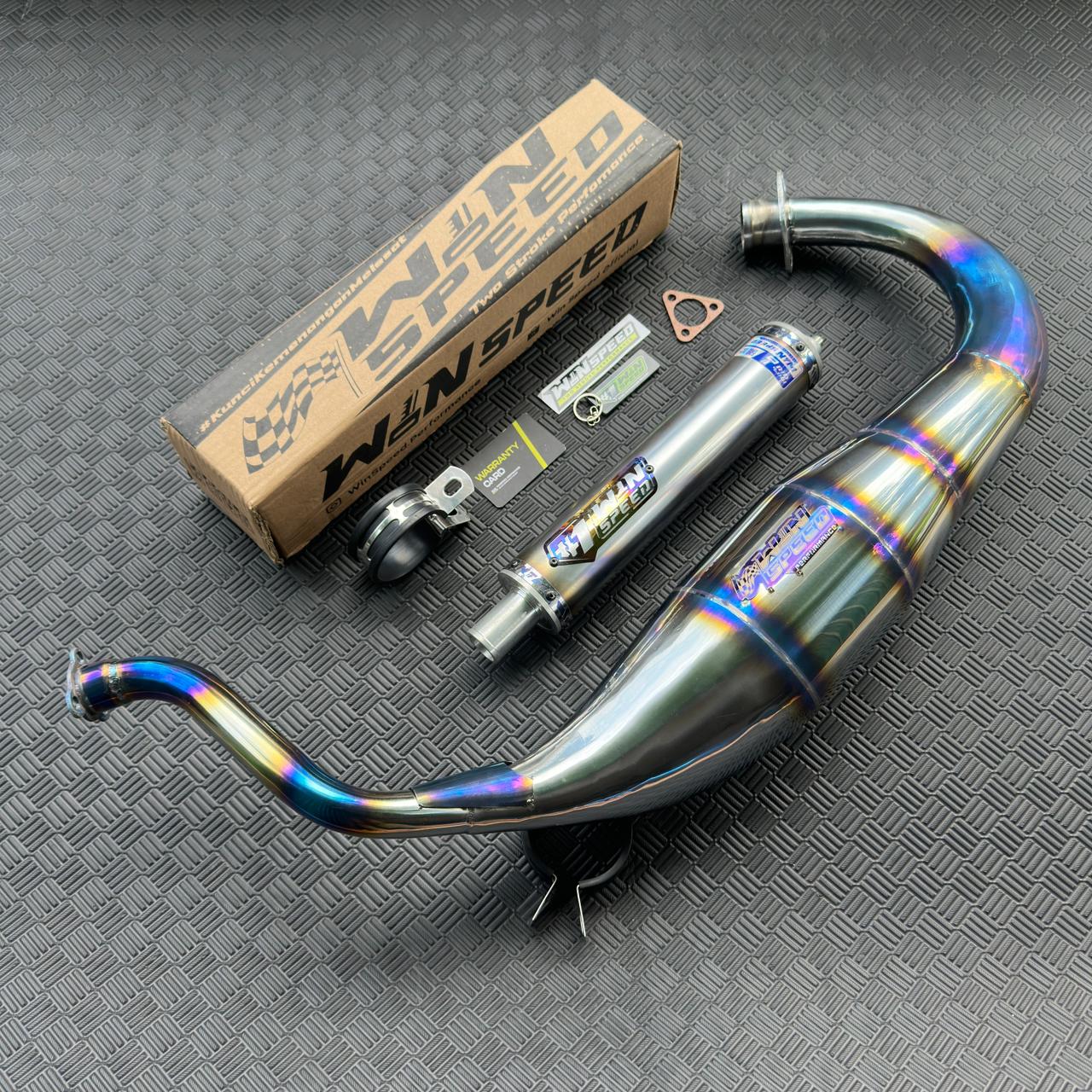Fullsystem Silencers Stainlees Vapor Burn Half Blue, Exhaust Chamber Standar/Cobra/Super Cobra, Stainless Press Half Blue , KR150, KRR150, KRR150ZX, Serpico - Image 7