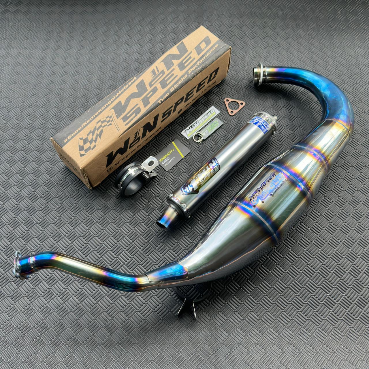 Fullsystem Silencers Stainlees Vapor Burn Half Blue, Exhaust Chamber Standar/Cobra/Super Cobra, Stainless Press Half Blue , KR150, KRR150, KRR150ZX, Serpico - Image 4