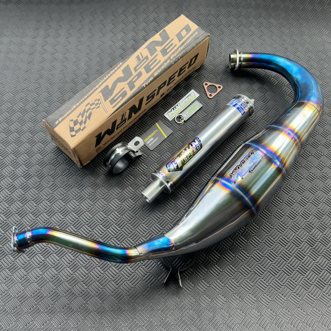 Fullsystem Silencers Stainlees Vapor Burn Half Blue, Exhaust Chamber Standar/Cobra/Super Cobra, Stainless Press Half Blue , KR150, KRR150, KRR150ZX, Serpico - Image 6