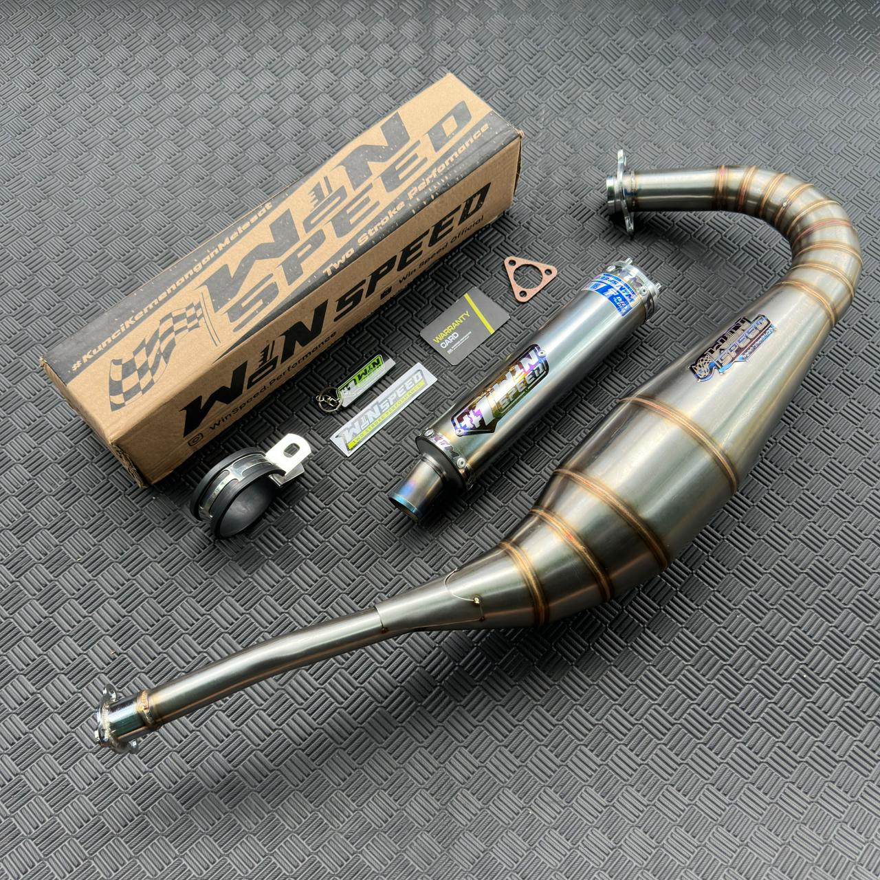 Fullsystem Silencer Stainlees Half Blue, Exhaust Chamber Stainless Repsol undercarriage model , YAMAHA RXZ | RZR - Image 2