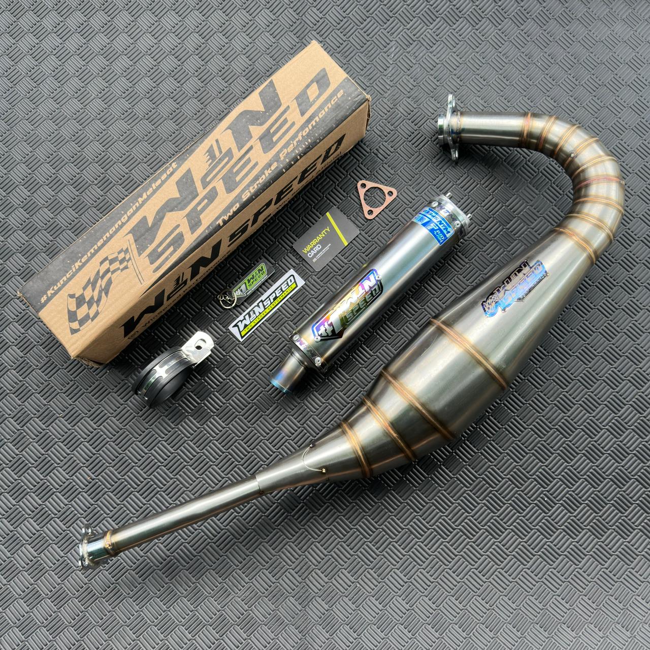 Fullsystem Silencer Stainlees Half Blue, Exhaust Chamber Stainless Repsol undercarriage model , YAMAHA RXZ | RZR - Image 4