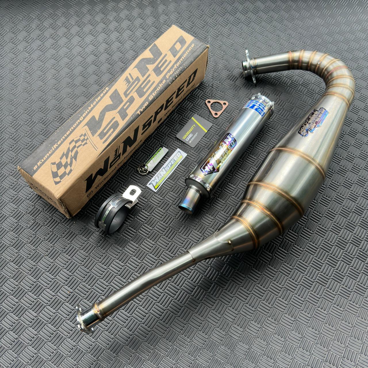 Fullsystem Silencer Stainlees Half Blue, Exhaust Chamber Stainless Repsol undercarriage model , YAMAHA RXZ | RZR - Image 3