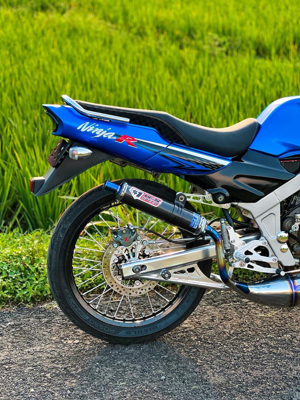 Fullsystem Silencers Carbon Twill Muzzle Titanium, Exhaust Chamber Standar/Cobra/Super Cobra, Stainless Press Half Blue , KR150, KRR150, KRR150ZX, Serpico - Image 10