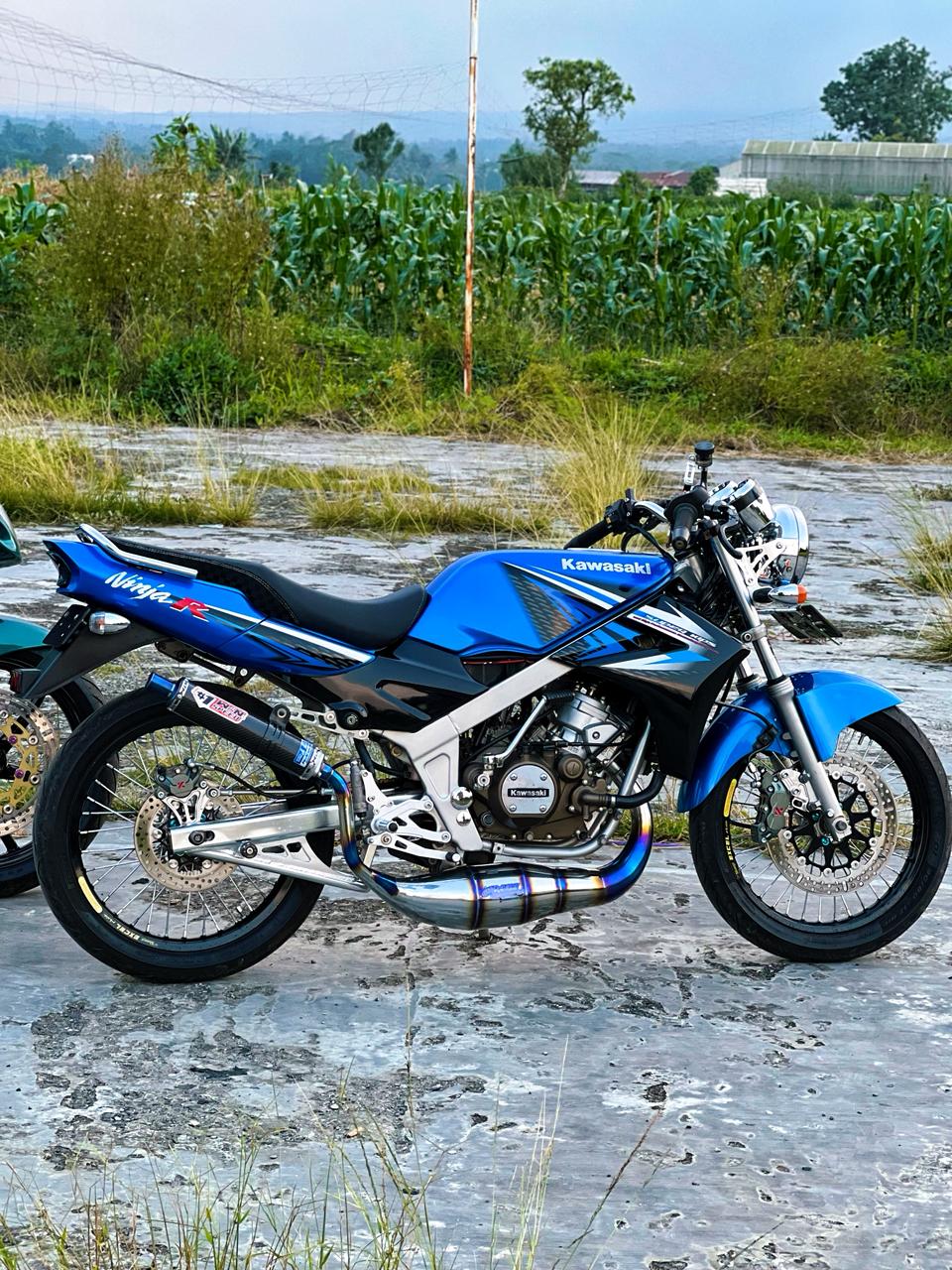 Fullsystem Silencers Carbon Twill Muzzle Titanium, Exhaust Chamber Standar/Cobra/Super Cobra, Stainless Press Half Blue , KR150, KRR150, KRR150ZX, Serpico - Image 9