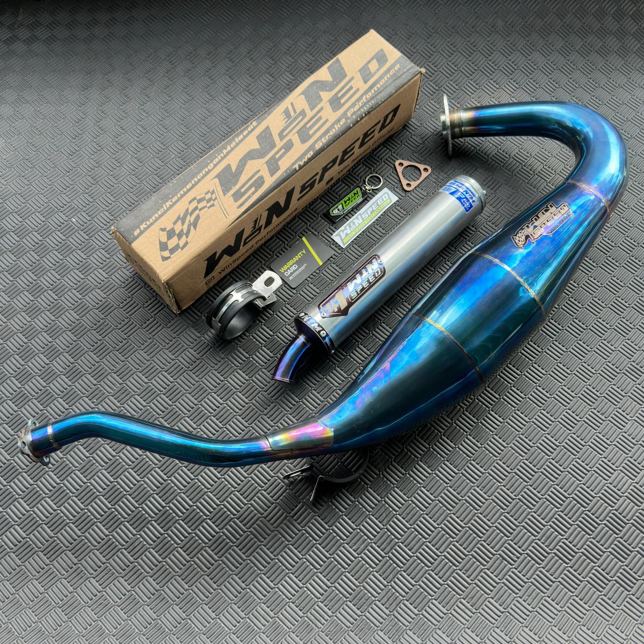 Fullsystem Silencers Almu Logo List Purple , Exhaust Chamber Standar/Cobra/Super Cobra, Stainless Press Full Blue , KR150, KRR150, KRR150ZX, Serpico - Image 4