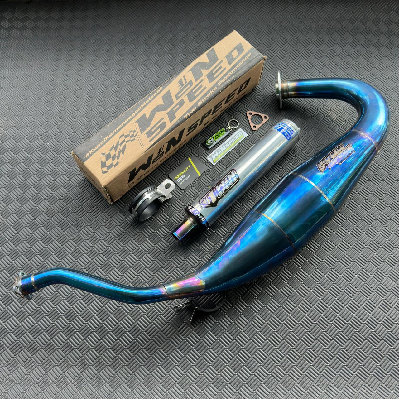 Fullsystem Silencers Almu Logo List Purple , Exhaust Chamber Standar/Cobra/Super Cobra, Stainless Press Full Blue , KR150, KRR150, KRR150ZX, Serpico - Image 6