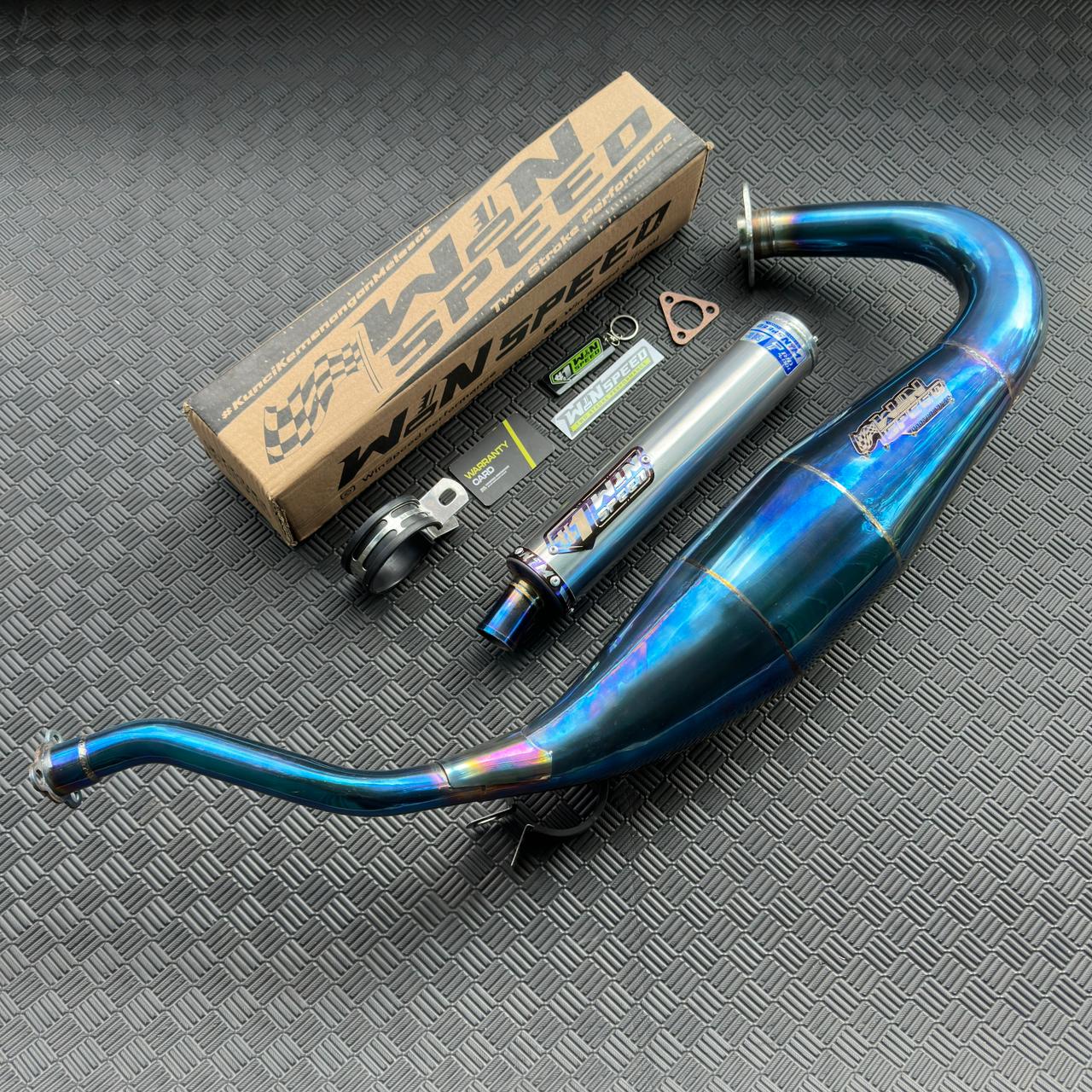 Fullsystem Silencers Almu Logo List Purple , Exhaust Chamber Standar/Cobra/Super Cobra, Stainless Press Full Blue , KR150, KRR150, KRR150ZX, Serpico - Image 5