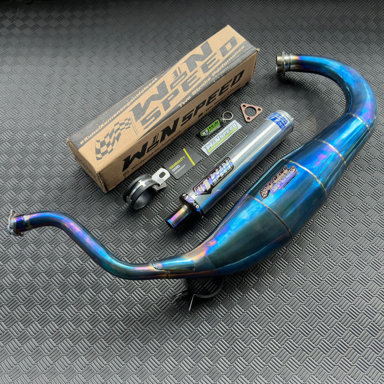 Fullsystem Silencers Almu Logo List Purple , Exhaust Chamber Standar/Cobra/Super Cobra, Stainless Press Full Blue , KR150, KRR150, KRR150ZX, Serpico - Image 7