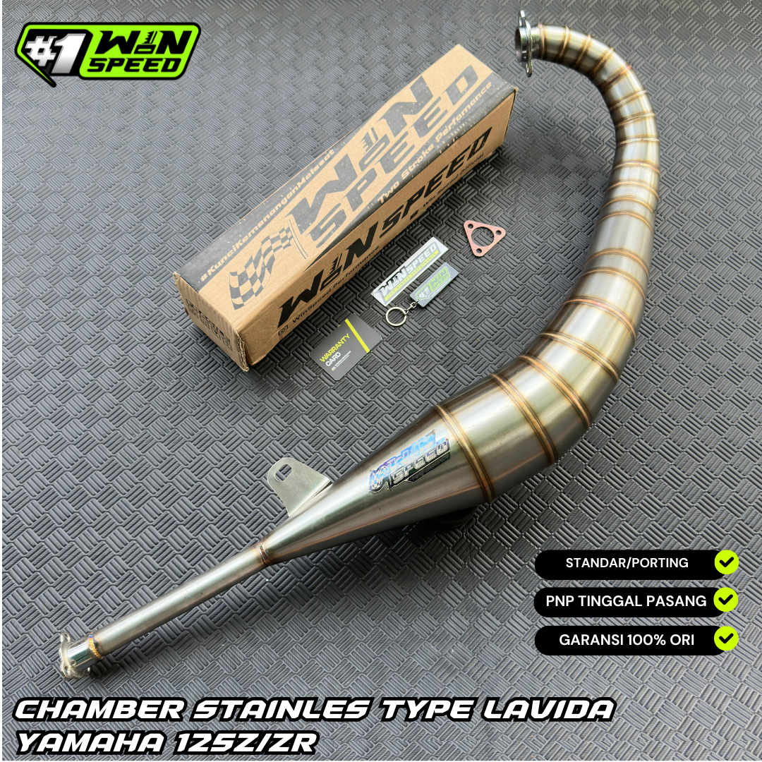 Set, Exhaust Chamber LAVIDA UNDERWEAR MODEL, Stainless Stinger Bending , YAMAHA RXZ RZR