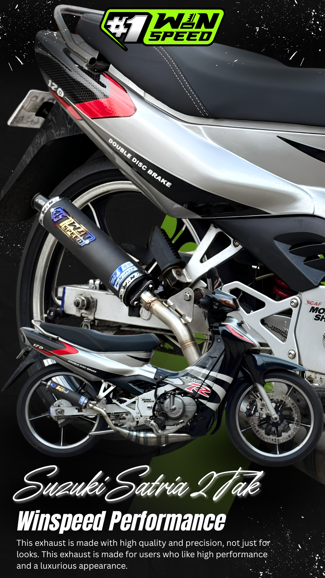 Fullsystem Silencers Carbon Spreadtow & Plain Doff , Exhaust Chamber Stainlees & Galvanized Cobra , SATRIA 2 STROKE - Image 8