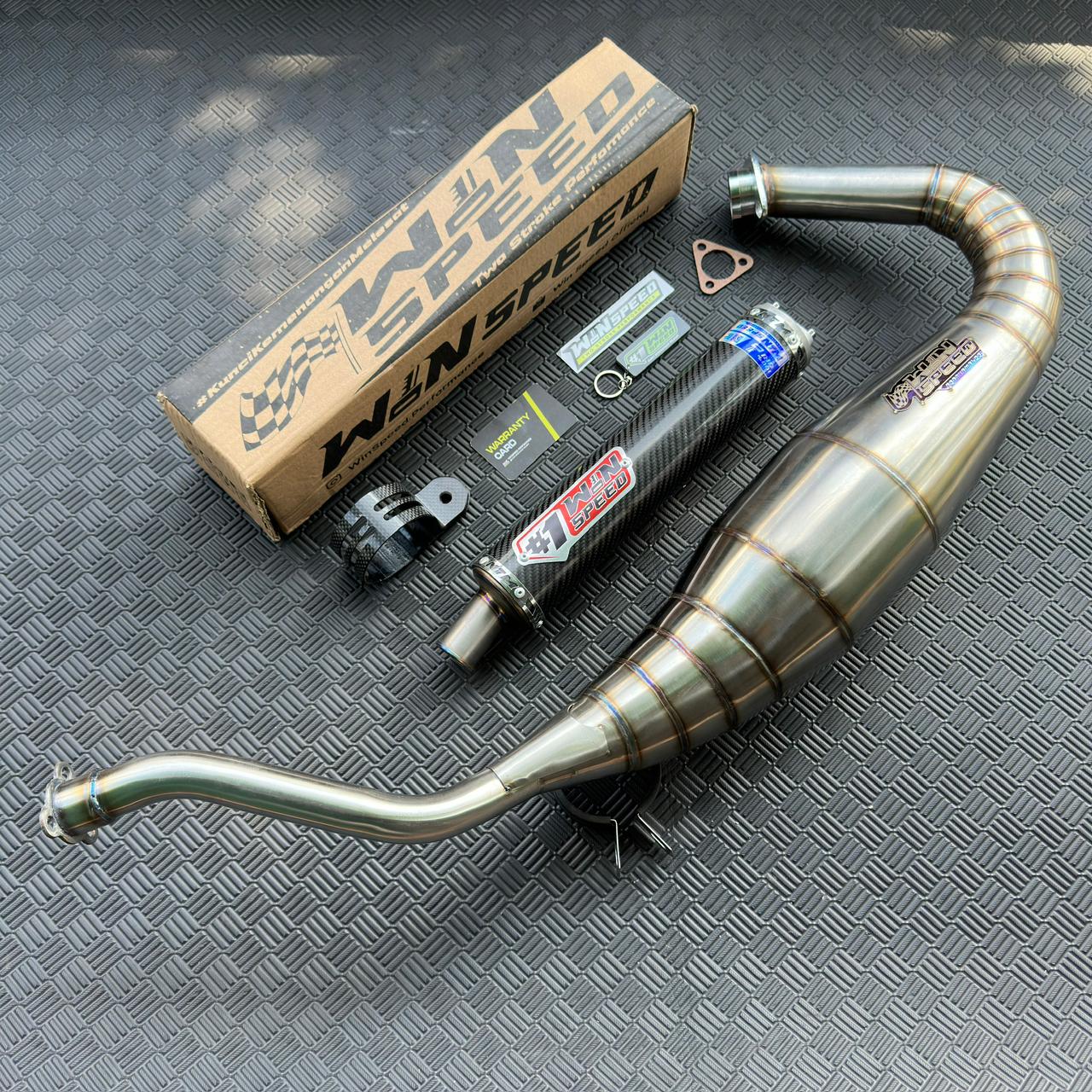 Fullsystem Silencers Carbon Twill Muzzle Titanium , Exhaust Chamber Semi Cobra, stainless steel worm welding , KR150, KRR150, KRR150ZX, Serpico - Image 2