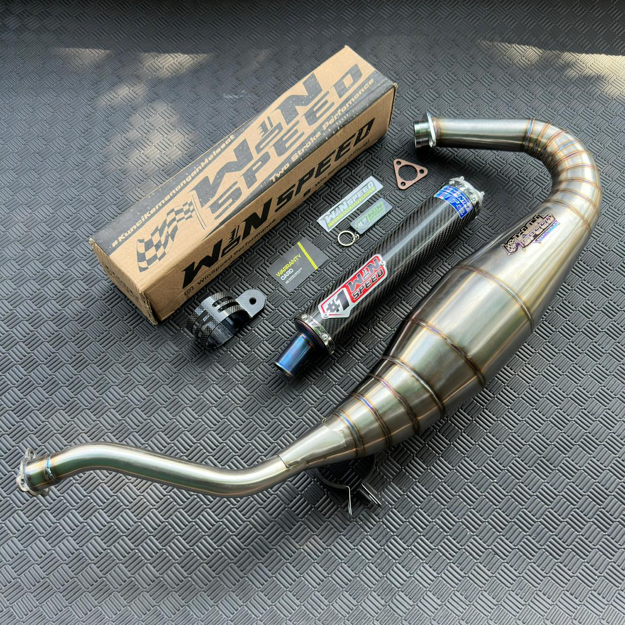 Fullsystem Silencers Carbon Twill Muzzle Titanium , Exhaust Chamber Semi Cobra, stainless steel worm welding , KR150, KRR150, KRR150ZX, Serpico - Image 3