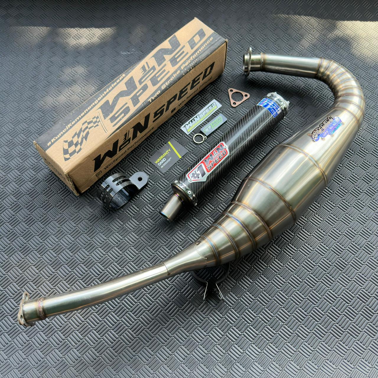Fullsystem Silencers Carbon Twill Muzzle Full Titanium , Exhaust Chamber Step Standar, stainless steel worm welding , KR150, KRR150, KRR150ZX, Serpico - Image 3