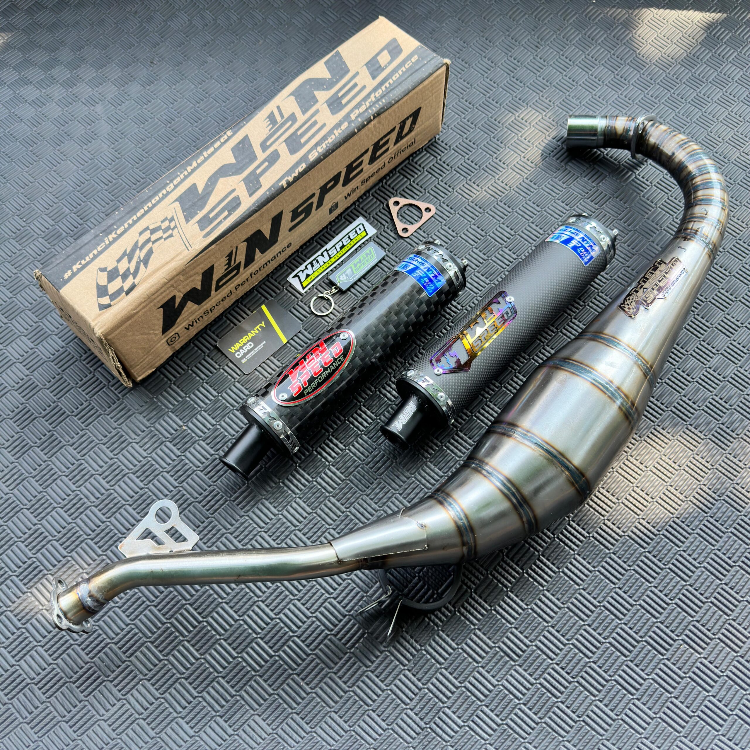 Fullsystem Silencers Carbon Spreadtow & Plain Doff , Exhaust Chamber Galvanized Cobra , SATRIA 2 STROKE - Image 2