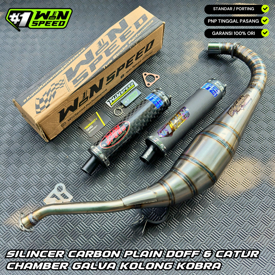 Fullsystem Silencers Carbon Spreadtow & Plain Doff , Exhaust Chamber Galvanized Cobra , SATRIA 2 STROKE