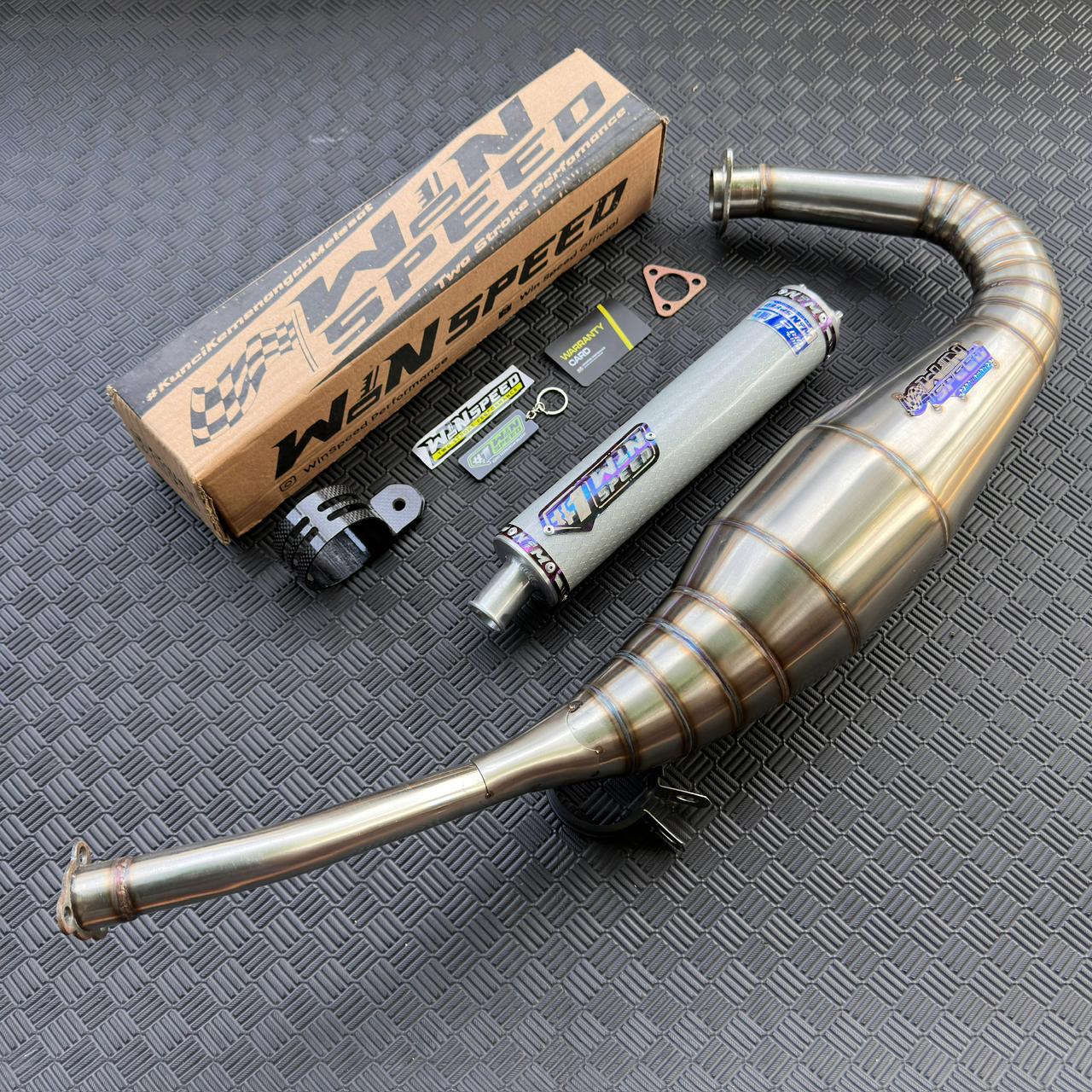 Fullsystem Silencers Carbon Hexagon Texalium Glossy , Exhaust Chamber Standar, stainless steel worm welding , KR150, KRR150, KRR150ZX, Serpico - Image 2
