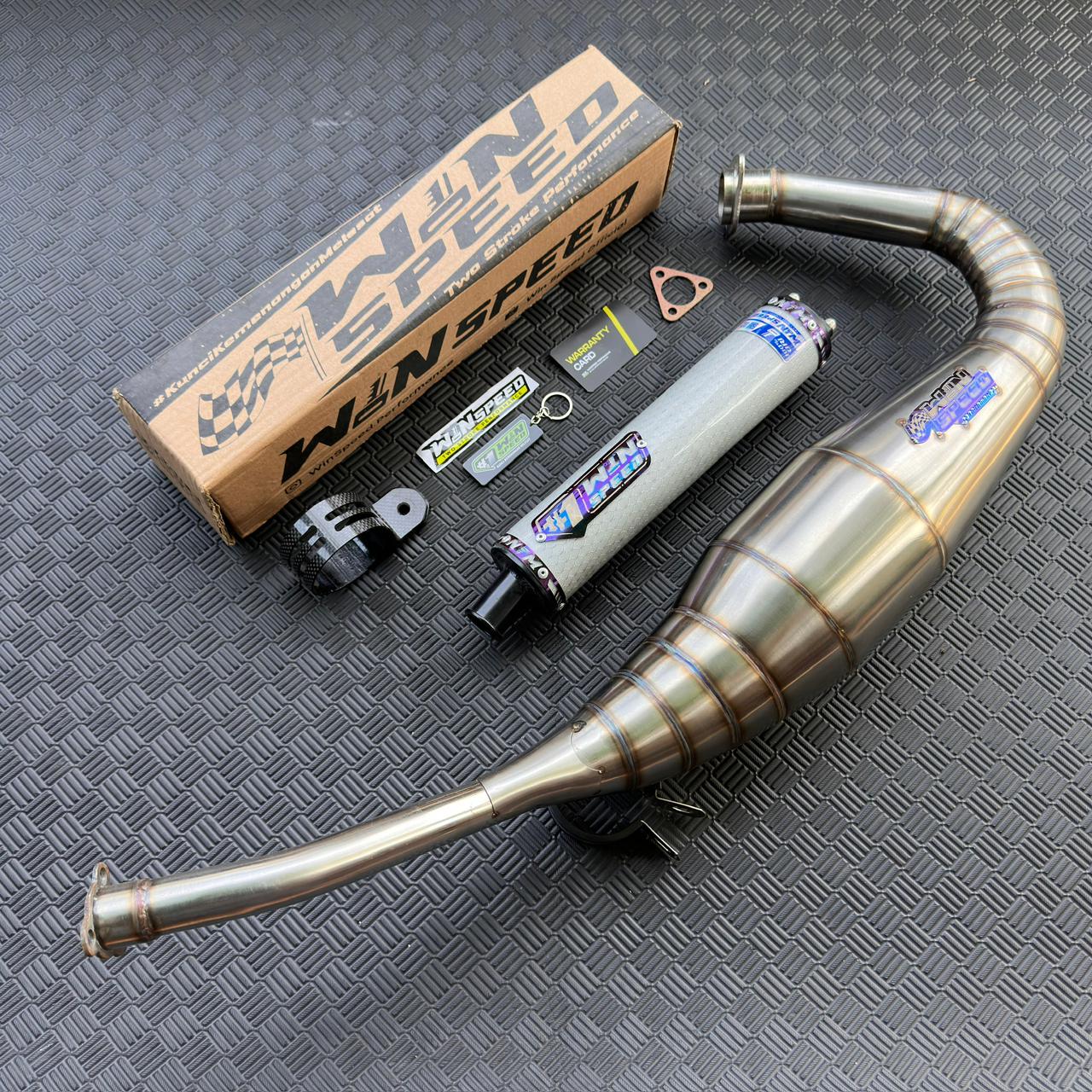 Fullsystem Silencers Carbon Hexagon Texalium Glossy , Exhaust Chamber Standar, stainless steel worm welding , KR150, KRR150, KRR150ZX, Serpico - Image 3