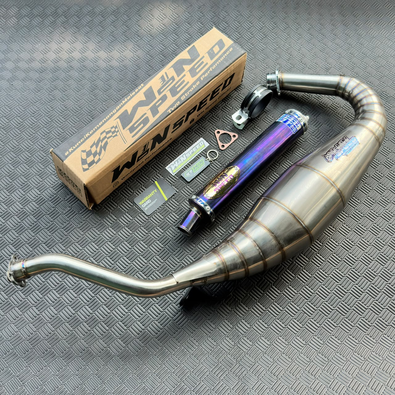 Fullsystem Silencers Purple & Full Blue Series , Exhaust Chamber Semi Cobra, stainless steel worm welding , KR150, KRR150, KRR150ZX, Serpico - Image 2