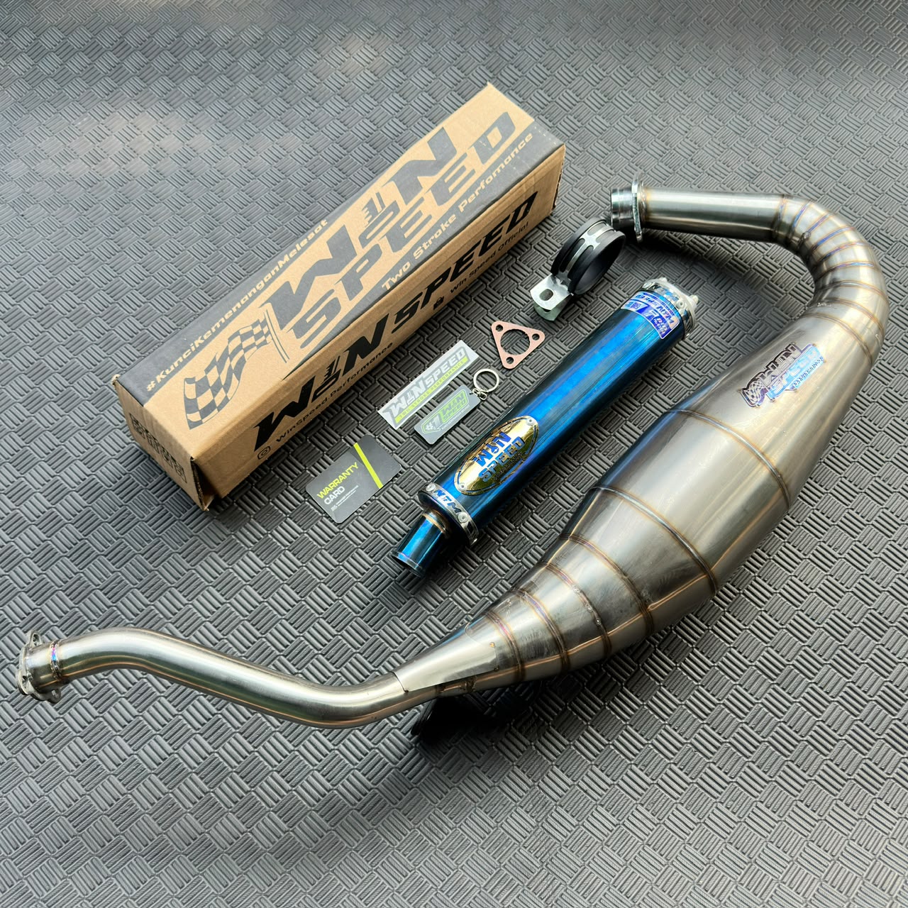 Fullsystem Silencers Purple & Full Blue Series , Exhaust Chamber Semi Cobra, stainless steel worm welding , KR150, KRR150, KRR150ZX, Serpico - Image 3
