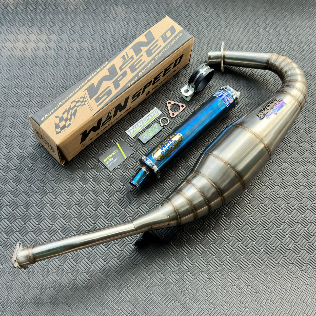 Fullsystem Silencers Stainlees Purple & Blue , Exhaust Chamber Step Standar, stainless steel worm welding , KR150, KRR150, KRR150ZX, Serpico - Image 2