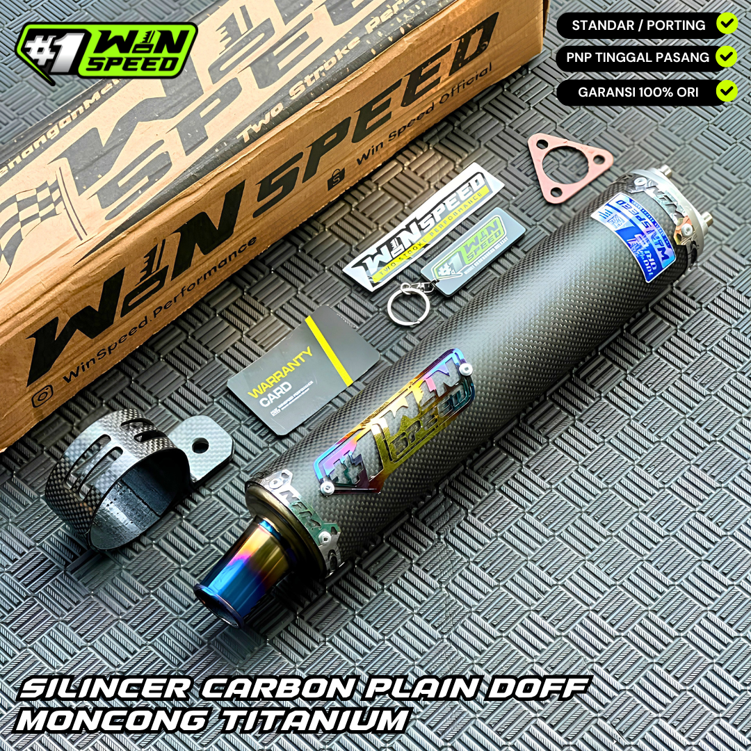 SILINCER CARBON PLAIN DOFF TIP TITANIUM LOGO STAINLES BLUE GOLD ORIGINAL WINSPEED