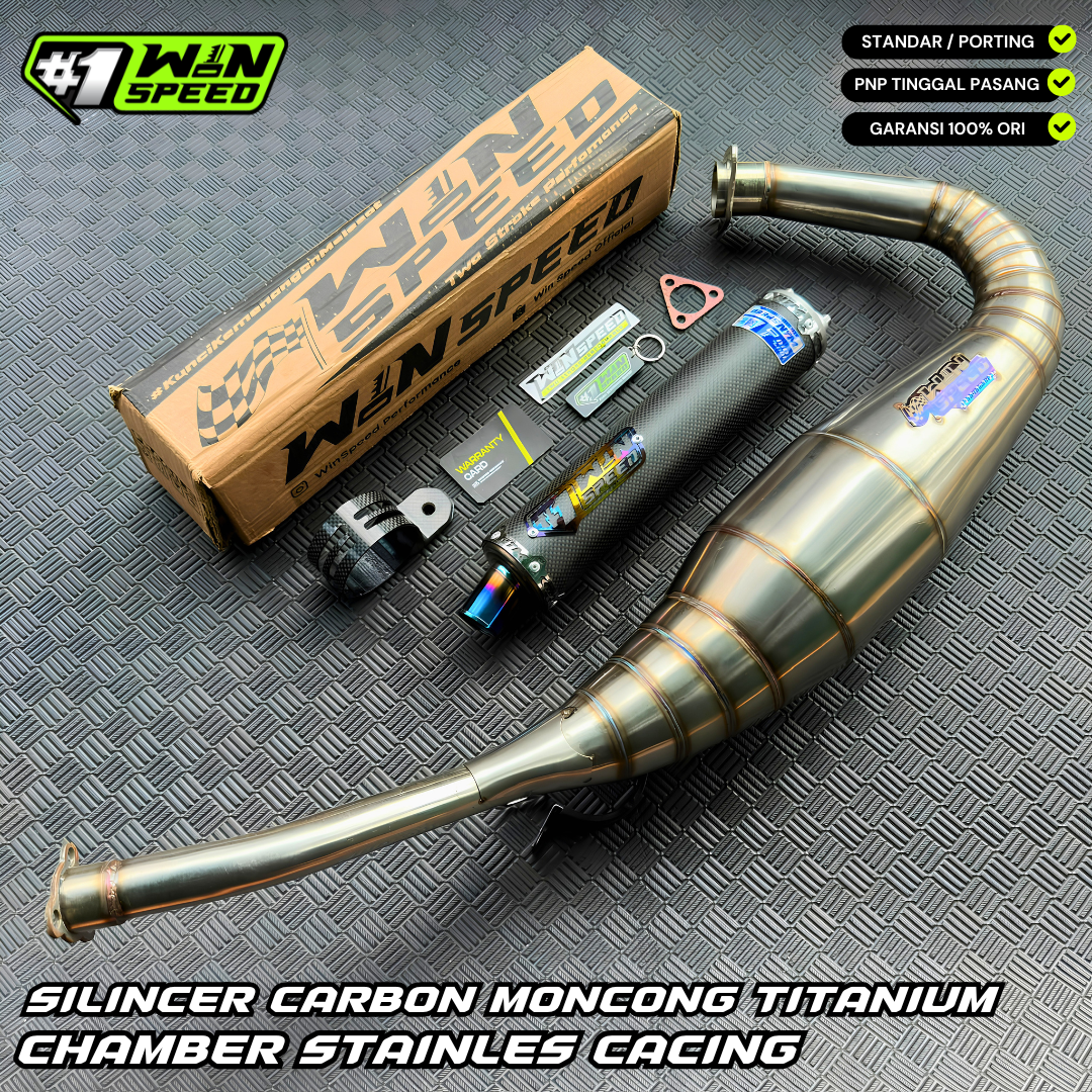 Fullsystem Silencers Carbon Plain Doff Tip Titanium , Exhaust Chamber Step Standar, stainless steel worm welding , KR150, KRR150, KRR150ZX, Serpico