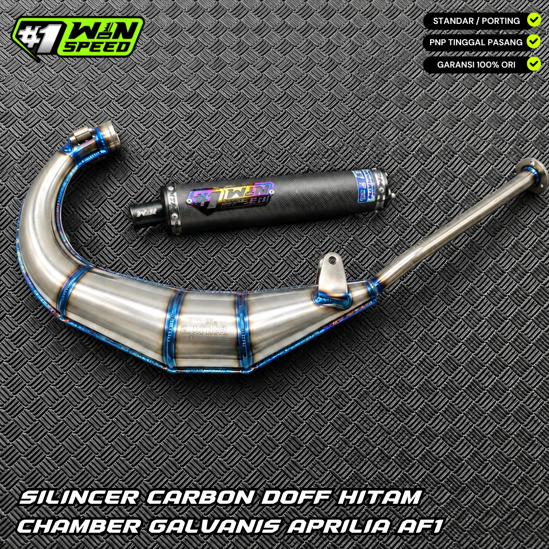 Fullsystem Silencers Carbon Plain Doff Black, Exhaust Chamber , Galvanis , Aprilia af1