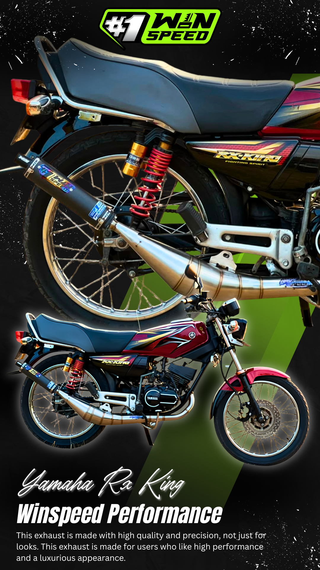 Fullsystem Silencer Carbon Plain Doff & Spreadtow, Exhaust Chamber Stainless Side Body model , YAMAHA RX KING | RXS | RX SERIES - Image 11