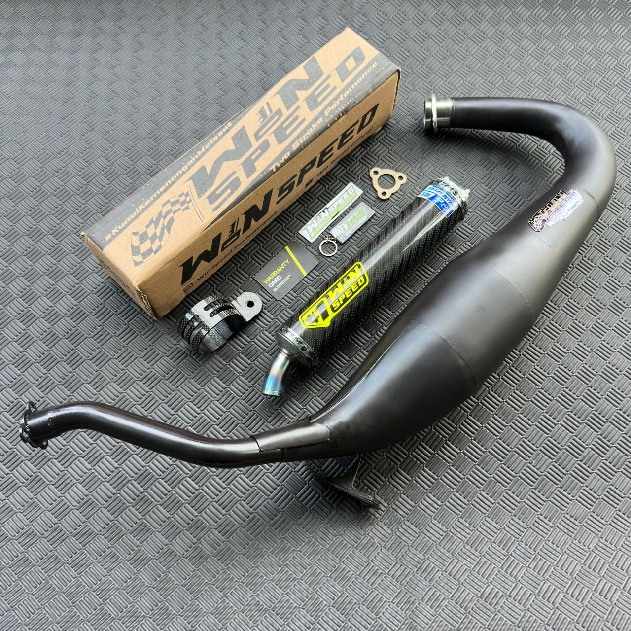 Fullsystem Silencers Carbon Jaguar & Lightning , Exhaust Chamber Cobra Medium, Clearcoated Mild Steel Black Coating , KR150, KRR150, KRR150ZX, Serpico - Image 4