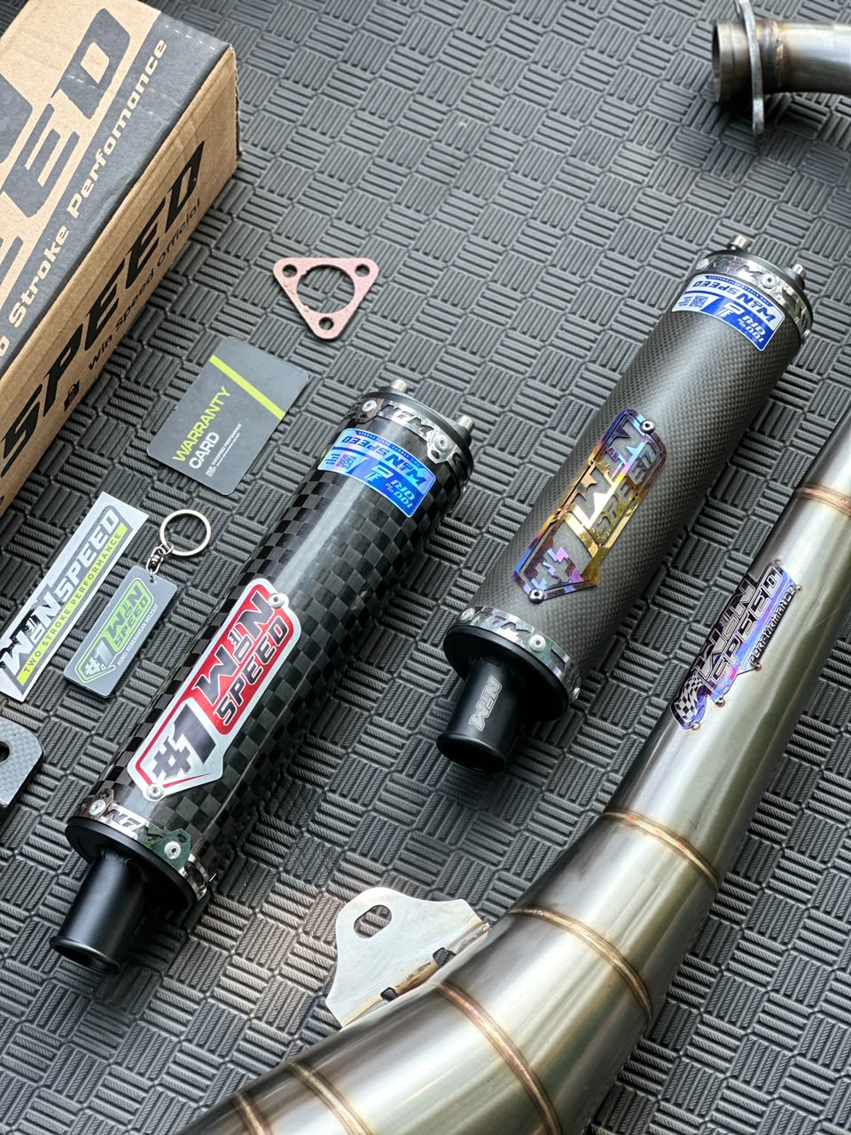 Fullsystem Silencer Carbon Plain Doff & Spreadtow, Exhaust Chamber Stainless Side Body model , YAMAHA RX KING | RXS | RX SERIES - Image 4