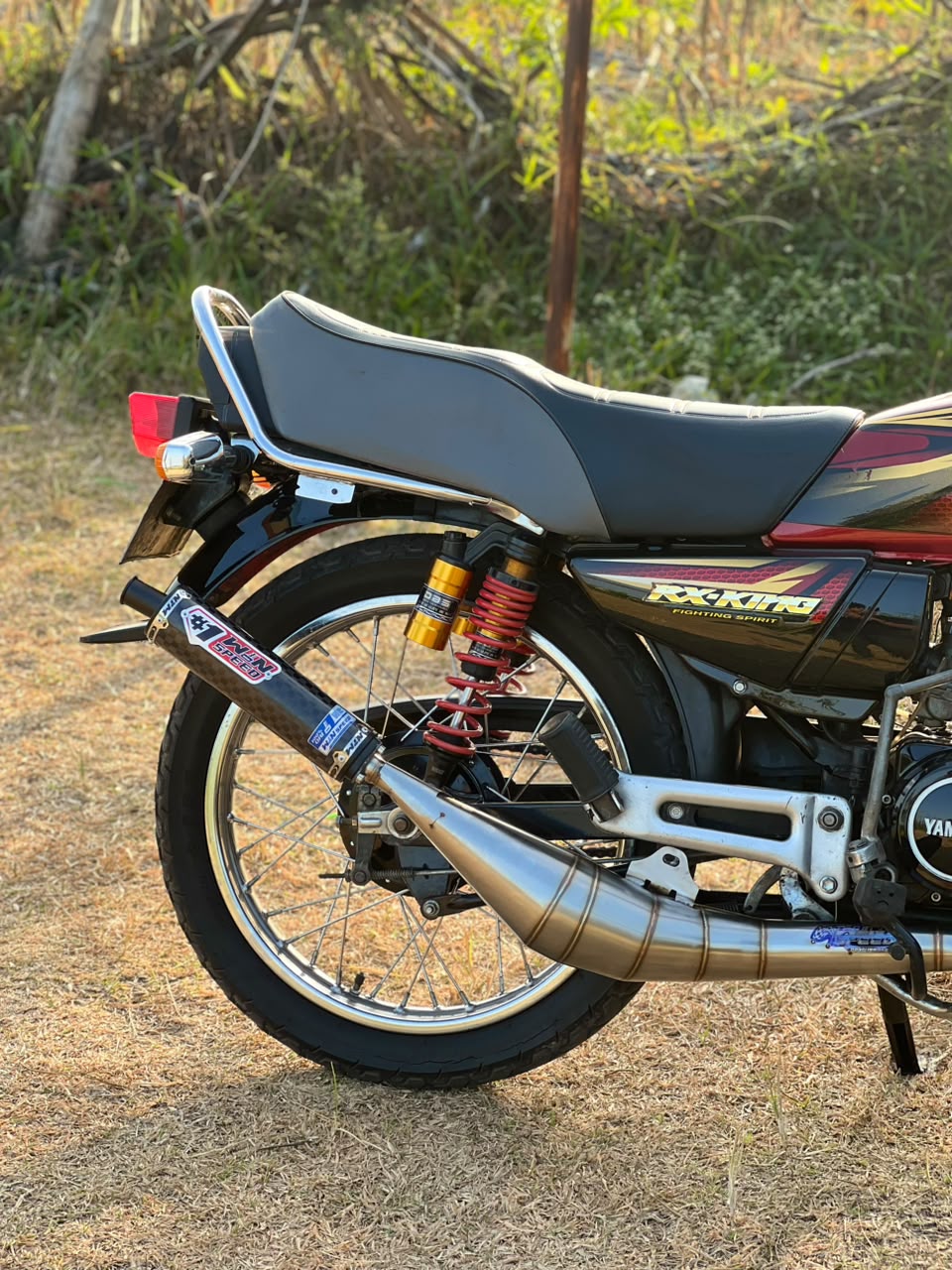 Fullsystem Silencer Carbon Plain Doff & Spreadtow, Exhaust Chamber Stainless Side Body model , YAMAHA RX KING | RXS | RX SERIES - Image 9