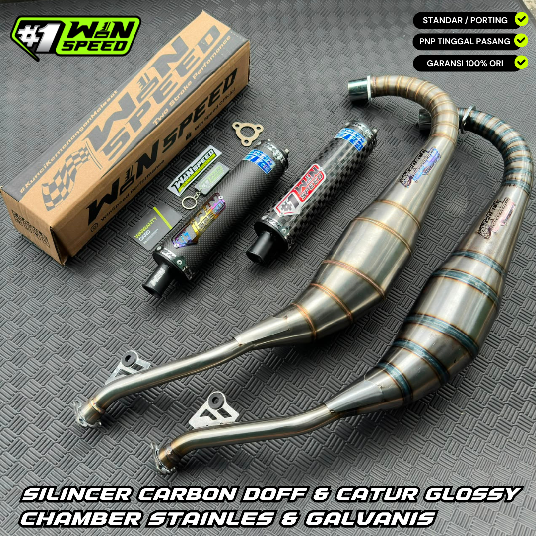 Fullsystem Silencers Carbon Spreadtow & Plain Doff , Exhaust Chamber Stainlees & Galvanized Cobra , SATRIA 2 STROKE
