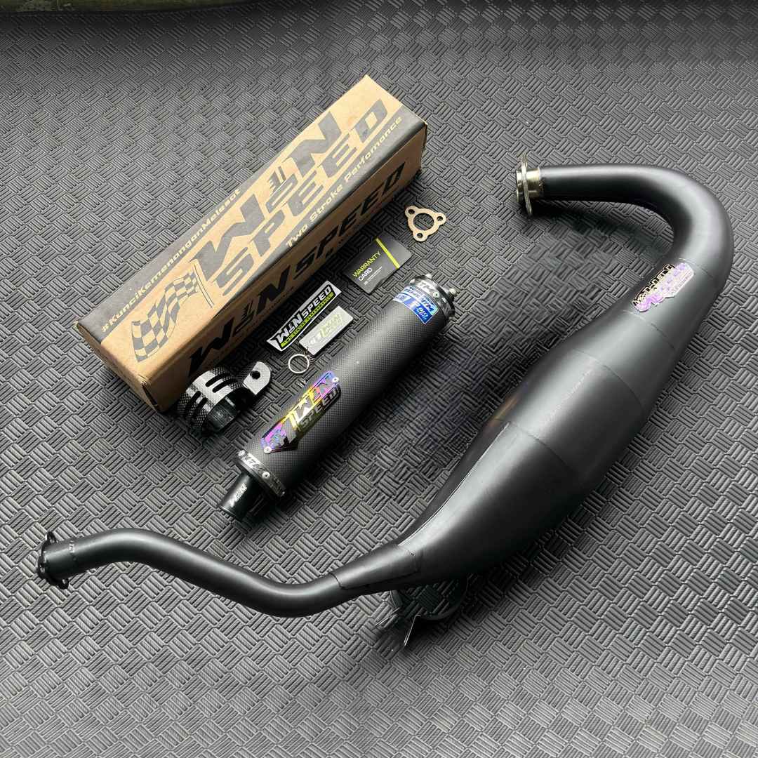 Fullsystem Silencers Carbon Plain Doff Series Muzzle Black & Stainlees , Exhaust Chamber Cobra Medium, Clearcoated Mild Steel Black Coating, KR150, KRR150, KRR150ZX, Serpico - Image 4