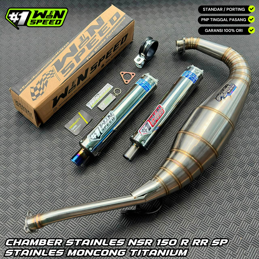 Fullsystem Silencers Stainles Tip Titanium, Exhaust Chamber , Stainlees , NSR 150 R/RR/SP
